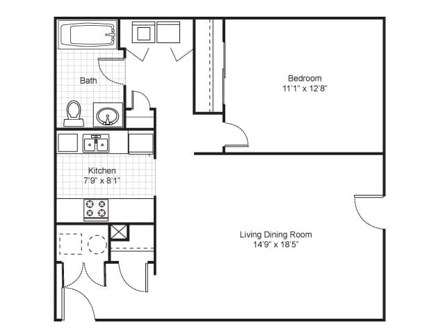 1 Bed floor plan